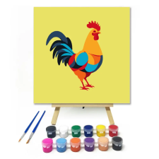 Számfestő.hu Színes kakas - gyerek számfestő készlet – 30×30 cm (Keret nélkül) kreatív és készségfejlesztő