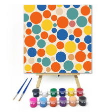 Számfestő.hu Színes körök - gyerek számfestő készlet – 20×20 cm (Keretre feszítve) kreatív és készségfejlesztő