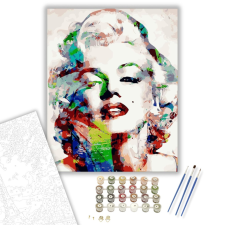 Számfestő.hu Színes Marilyn Monroe - számfestő készlet – 40×50 cm (Keretre feszítve) kreatív és készségfejlesztő