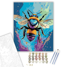 Számfestő.hu Színes Méhecske Absztrakt Háttérrel - számfestő készlet – 40×50 cm (Keretre feszítve) kreatív és készségfejlesztő