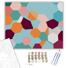 Számfestő.hu Színes Poligonok - számfestő készlet – 50×60 cm (Keretre feszítve) kreatív és készségfejlesztő