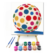 Számfestő.hu Színes pöttyös labda - gyerek számfestő készlet – 20×20 cm (Keretre feszítve) kreatív és készségfejlesztő