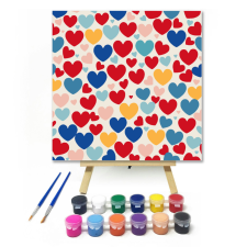 Számfestő.hu Színes szeretet - gyerek számfestő készlet – 20×20 cm (Keretre feszítve) kreatív és készségfejlesztő