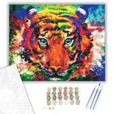 Számfestő.hu Színes Tigris - számfestő készlet – 40×50 cm (Keretre feszítve) kreatív és készségfejlesztő