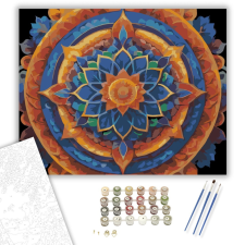 Számfestő.hu Szivárványos Csakra Mandala - számfestő készlet – 40×50 cm (Keretre feszítve) kreatív és készségfejlesztő