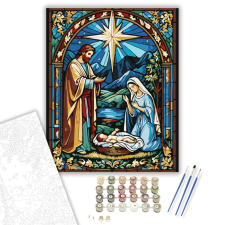 Számfestő.hu Születés a Jászolban - számfestő készlet – 40×50 cm (Keretre feszítve) kreatív és készségfejlesztő