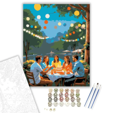 Számfestő.hu Születésnapi Ünneplés a Kertben - számfestő készlet – 60×70 cm (Keretre feszítve) kreatív és készségfejlesztő
