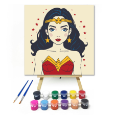 Számfestő.hu Szupernő - gyerek számfestő készlet – 20×20 cm (Keretre feszítve) kreatív és készségfejlesztő