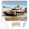 Számfestő.hu T-72 Tank Elhagyatott Hangár Előtt - számfestő készlet – 40×50 cm (Keretre feszítve)