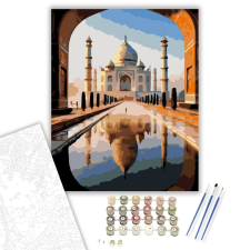 Számfestő.hu Tádzs Mahal Napfelkeltében - számfestő készlet – 40×50 cm (Keretre feszítve) kreatív és készségfejlesztő