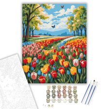 Számfestő.hu Tavaszi Tulipánmező - számfestő készlet – 40×50 cm (Keretre feszítve) kreatív és készségfejlesztő