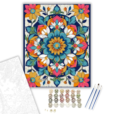 Számfestő.hu Tavaszi Virág Mandala - számfestő készlet – 40×50 cm (Keretre feszítve) kreatív és készségfejlesztő