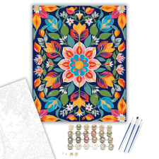 Számfestő.hu Tavaszi Virágbimbós Mandala - számfestő készlet – 40×50 cm (Keretre feszítve) kreatív és készségfejlesztő