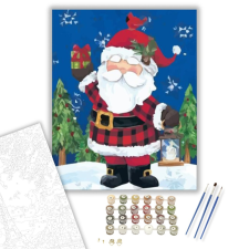 Számfestő.hu Télapó - számfestő készlet – 40×50 cm (Keretre feszítve) kreatív és készségfejlesztő