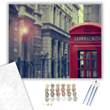 Számfestő.hu Telefonfülke - számfestő készlet – 40×50 cm (Keretre feszítve) kreatív és készségfejlesztő