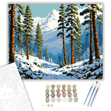 Számfestő.hu Téli Erdő Csendje - számfestő készlet – 40×50 cm (Keretre feszítve) kreatív és készségfejlesztő