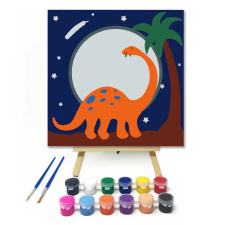 Számfestő.hu Telihold és Dinó - gyerek számfestő készlet – 50×50 cm (Keret nélkül) kreatív és készségfejlesztő