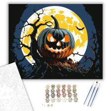 Számfestő.hu Teliholdas töklámpás éjszakája - számfestő készlet – 40×50 cm (Keretre feszítve) kreatív és készségfejlesztő