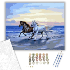 Számfestő.hu Tengerparti vágta - számfestő készlet – 40×50 cm (Keretre feszítve) kreatív és készségfejlesztő