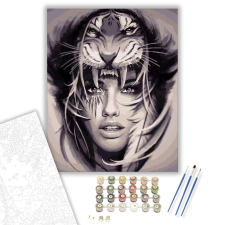 Számfestő.hu Tigris álarc - számfestő készlet – 40×50 cm (Keretre feszítve) kreatív és készségfejlesztő