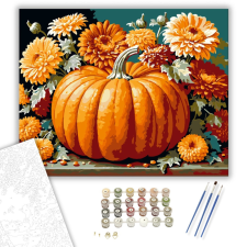 Számfestő.hu Tök és virágok varázsa - számfestő készlet – 40×50 cm (Keretre feszítve) kreatív és készségfejlesztő