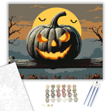 Számfestő.hu Tökfej a telihold alatt - számfestő készlet – 40×50 cm (Keretre feszítve) kreatív és készségfejlesztő