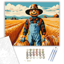 Számfestő.hu Tökfejű Madárijesztő a Mezőn - számfestő készlet – 40×50 cm (Keretre feszítve) kreatív és készségfejlesztő