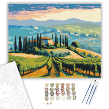 Számfestő.hu Toszkán Dombok és Villa - számfestő készlet – 60×70 cm (Keretre feszítve) kreatív és készségfejlesztő