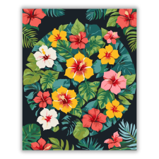 Számfestő.hu Trópusi Hibiszkusz Mandala - számfestő készlet kreatív és készségfejlesztő