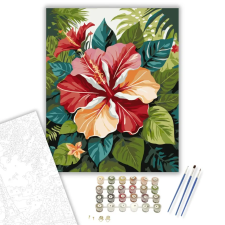 Számfestő.hu Trópusi Hibiszkusz Mandala - számfestő készlet – 50×60 cm (Keret nélkül) kreatív és készségfejlesztő