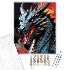 Számfestő.hu Tűzokádó Sárkány - számfestő készlet – 40×50 cm (Keretre feszítve) kreatív és készségfejlesztő