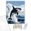 Számfestő.hu Ugró Orca a Hullámok Felett - számfestő készlet – 40×50 cm (Keretre feszítve)