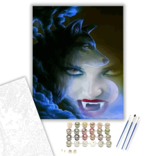 Számfestő.hu Vámpírlány és farkas - számfestő készlet – 80×100 cm (Keretre feszítve) kreatív és készségfejlesztő