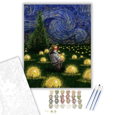 Számfestő.hu Van Gogh éjjeli fény - számfestő készlet – 40×50 cm (Keretre feszítve) kreatív és készségfejlesztő