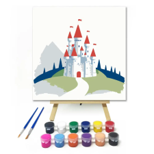 Számfestő.hu Varázslatos kastély - gyerek számfestő készlet – 50×50 cm (Keretre feszítve) kreatív és készségfejlesztő