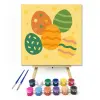Számfestő.hu Vidám Húsvéti Tojások Kavalkádja - gyerek számfestő készlet – 30×30 cm (Keretre feszítve)