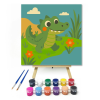 Számfestő.hu Vidám Krokodil a Tóparton - gyerek számfestő készlet – 20×20 cm (Keretre feszítve)