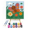 Számfestő.hu Vidám Pillangó a Virágos Kertben - gyerek számfestő készlet – 20×20 cm (Keretre feszítve)