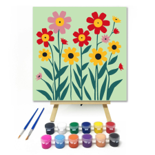 Számfestő.hu Virágos álom - gyerek számfestő készlet – 20×20 cm (Keretre feszítve) kreatív és készségfejlesztő