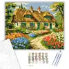 Számfestő.hu Virágos Kunyhó Idillje - számfestő készlet – 60×70 cm (Keretre feszítve)
