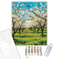 Számfestő.hu Virágzó Gyümölcsfák Alagútja - számfestő készlet – 40×50 cm (Keretre feszítve) kreatív és készségfejlesztő