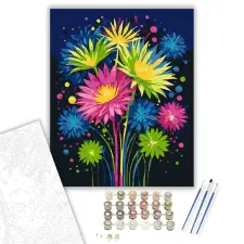 Számfestő.hu Virágzó Színrobbanás - számfestő készlet – 50×60 cm (Keretre feszítve) kreatív és készségfejlesztő