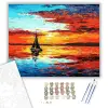 Számfestő.hu Vitorlás a Napnyugtában - számfestő készlet – 50×60 cm (Keretre feszítve)