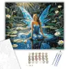 Számfestő.hu Vízi Tündér és Tündöklő Liliomok - számfestő készlet – 60×70 cm (Keret nélkül)