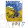 Számfestő.hu Vonat a napraforgó mezőn - számfestő készlet – 40×50 cm (Keretre feszítve)