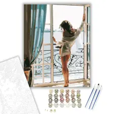Számfestő.hu Vonzó hölgy - számfestő készlet – 50×60 cm (Keretre feszítve) kreatív és készségfejlesztő
