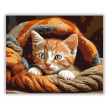 Számfestő.hu Vörös Kiscica Puha Takaróban - számfestő készlet kreatív és készségfejlesztő