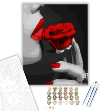 Számfestő.hu Vörös Rózsa - számfestő készlet – 40×50 cm (Keretre feszítve) kreatív és készségfejlesztő