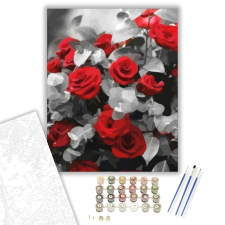 Számfestő.hu Vörös rózsák - számfestő készlet – 40×50 cm (Keretre feszítve) kreatív és készségfejlesztő