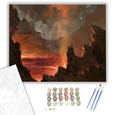 Számfestő.hu Vulkán belseje - számfestő készlet – 40×50 cm (Keretre feszítve) kreatív és készségfejlesztő